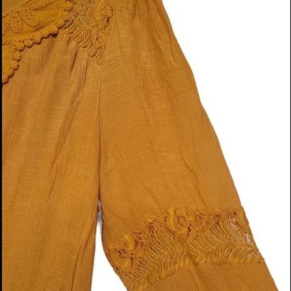 Indigo Rose Women Mustard Yellow Long Sleeve Crew Neck Above Knee Dress Size 2X - Picture 5 of 7